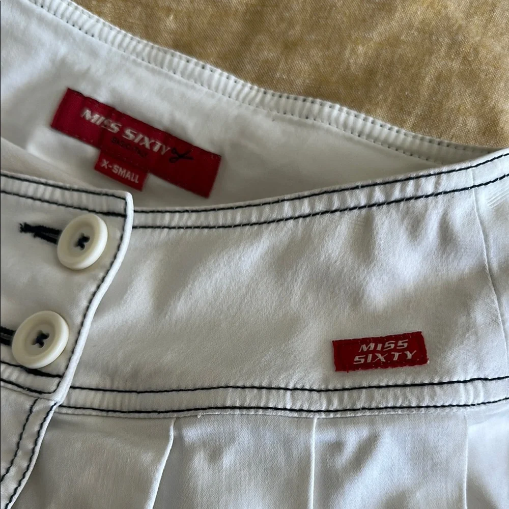 Miss Sixty Y2K Vintage White Pleated Skirt ~ - Picture 7 of 9